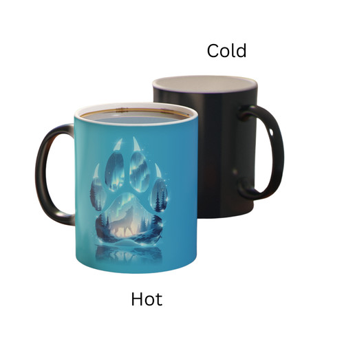 Magic heat changing mug wolf - heat,