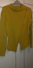 Gorgeous Yellow Zip Front Wrap Jumper Size M