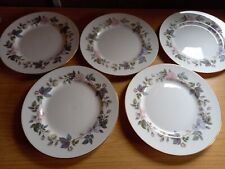 5 x vintage Royal Worcester June Garland fine china Dinner Plates - 10.5" diam