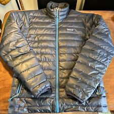 Patagonia Mens Lightweight Down Sweater Navy Blue Full Zip Jacket Size Small