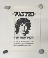 Vintage Jim Morrison Poster Wanted Dade County The Doors Classic 1970s Print