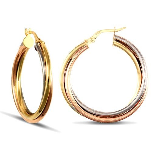 Creole earrings yellow white - creole,