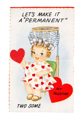 Vintage valentine card girl - vintage,