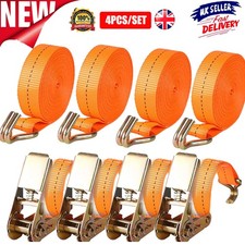 4Pack Heavy Duty Ratchet Ties Down Straps 6M 25mm Lashing Cargo Luggage 2000kg