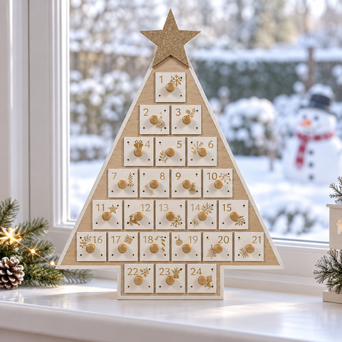 Wooden advent calendar - advent,