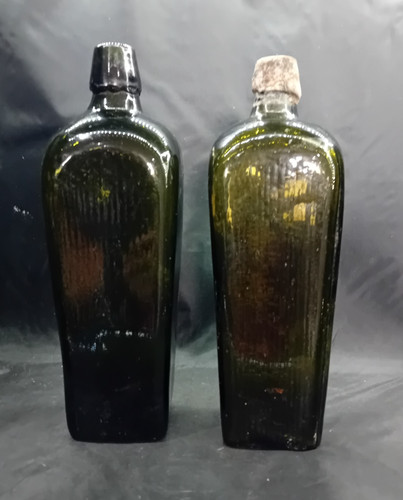 Antique glass gin bottles - antique,