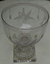 MASONIC GEORGIAN RUMMER  ENGRAVED - LEMON SQUEEZER BASE