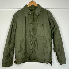 United States Navy A2 Intermediate Cold Weather Deck Jacket Vtg Painted Back M/L