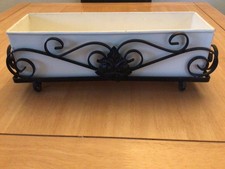 Vintage 1950s indoor plant pot holder, approx 37x12x12cm, slight marks with age