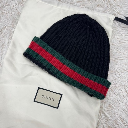Gucci web stripe wool beanie - web,