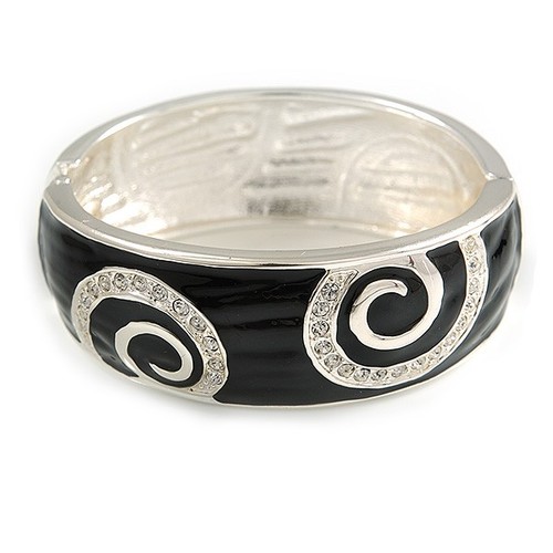 Black crystal enamel swirl - black,