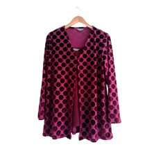 Michele Hope QVC Purple Velvet Spot Cardigan Cami Set Size 10-12 Long Sleeve New