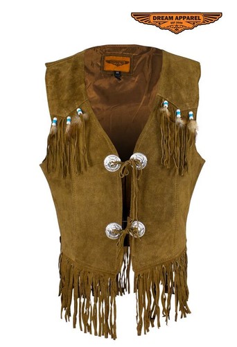 Brown women suede leather - women's,