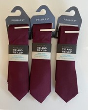 Primark X3 Burgundy Slim Tie