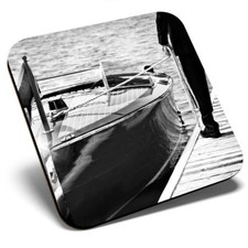 Square Single Coaster bw -
