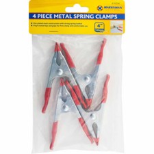 4pc 4" Metal Spring Clamps CLAMP TARPAULIN clip grip hold rubber Durable 