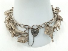Vintage 1971 Sterling Silver 925 Charm Bracelet X17 Charms 19cm 66.51g