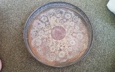Viners Of Sheffield, Silver Plated Serving Tray, Floral Pattern, 10" Diameter