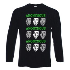 Anonymous Mask T-Shirt - Guy Fawkes V for Vendetta Disobey Hacker - S to 2XL