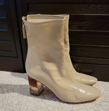 Zara Beige/Tan Faux Patent