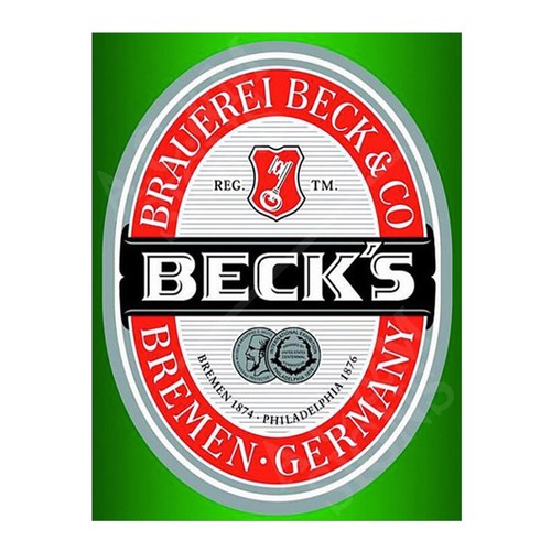 Becks beer metal sign - beer,