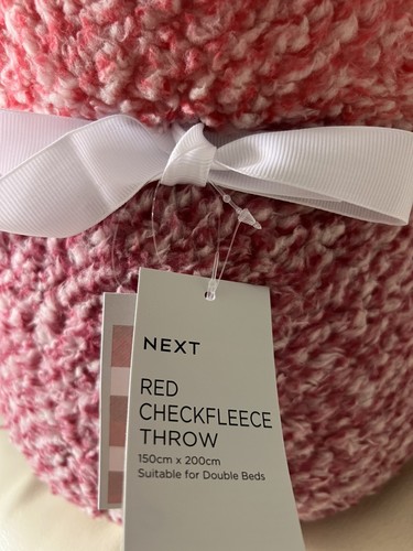 Red cosy check throw next - check,