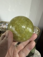 Olive green serpentine sphere - serpentine,