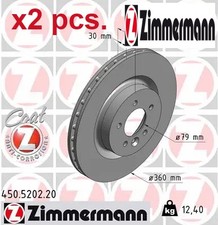 X2 PCS FRONT BRAKE DISC SET LEFT & RIGHT 450.5202.20 ZIMMERMANN I