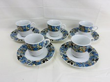 Porcelain Kutahya Turkish Coffee Cups and Saucers X 5 Espresso Demitasse
