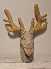 Decorative Wall Hanging Faux Taxidermy Tweed Stags Head Country Core Cottage