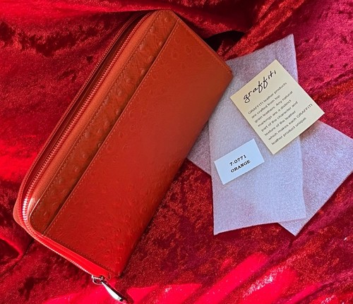 Graffiti orange real leather - graffiti,