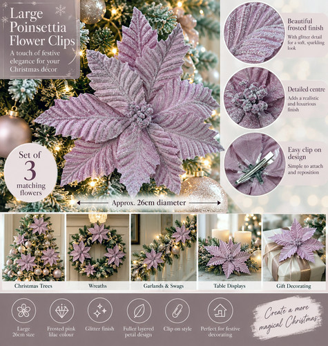 Frosted pink lilac christmas - frosted,
