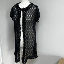 Vintage black lace ruffle - black,