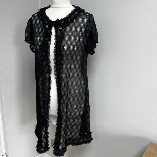 Vintage black lace ruffle - lace,
