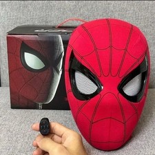 Spiderman Mask with Blinking Movable Eyes Helmet Ring Remote Control Cosplay Toy