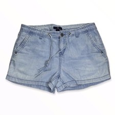 Gap Women's Jean Shorts Size 2 Chambray Drawstring Blue Soft Light Wash Comfort