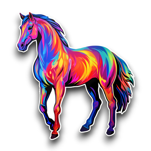 Beautiful neon horse animal - horse,