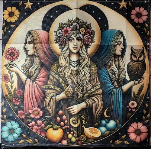 Triple goddess altar - , cloth
