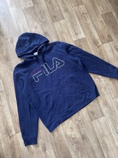 Fila navy blue spellout hoodie