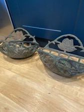 Large Antique Cast Iron Wall Mounted Planter Garden Plant Pot