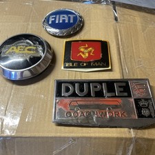 Retro Car Emblems AEC DUPLE FIAT ISLE OF MAN CLASSIC CAR BADGES