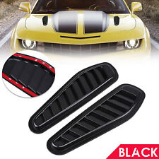 2X Black Car Air Flow Intake Scoop Turbo Bonnet Vent Cover Hood Fender Decorate