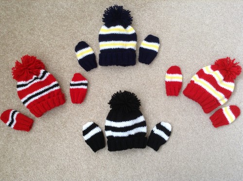 Hand knit football - knit, newborn