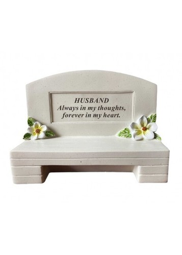 Husband bench graveside - husband,
