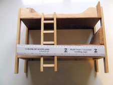 VINTAGE HOME MADE WOODEN BUNK BEDS FOR DOLLS 33 x 27 x 14 CM