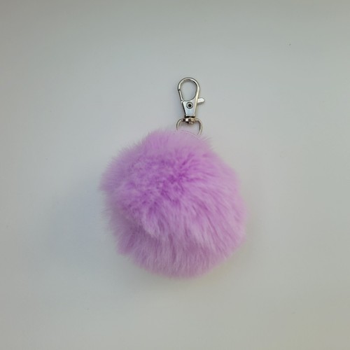 Purple faux fur - purple, pom
