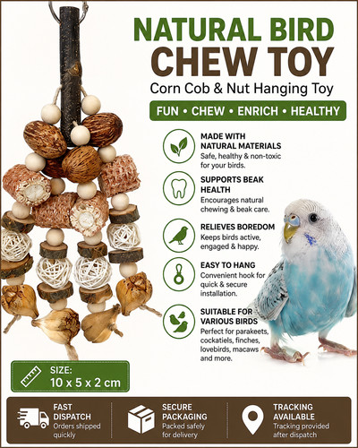 Natural bird chew toy corn - bird,