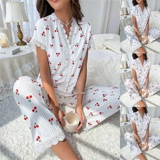 Ladies Pyjamas Set Lace Floral
