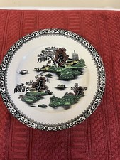 Very Rare Antique Green & Co Ming Plate From Church Pottery In Gresley England