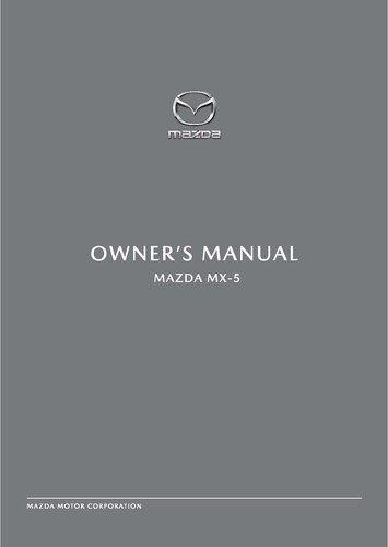Mazda car owners manual - mx-5,